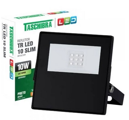 REFLETOR TR LED SLIM 10W VERDE - PRETO
