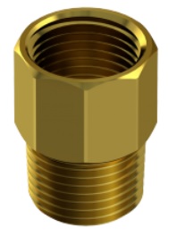 AUMENTO DE LATÃO - ROSCA MACHOXFEMEA 1/2"X15 MM