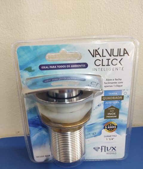 VALVULA CLICK 1 1/4 INOX/COBRE/ZINCO - TAMPA QUAD. VC114-QUA