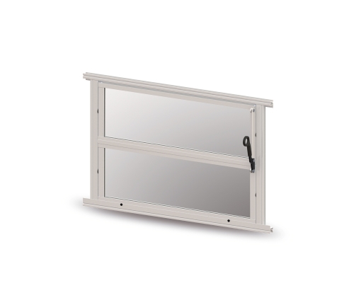 BASCULANTE ALUMINIO C/VIDRO 0.40X0.40 (LXA) - BRANCO