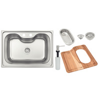 CUBA INOX 69X49 MORGANA 60 FX UNDERMOUNT C/DOSADOR/TABUA/CESTO