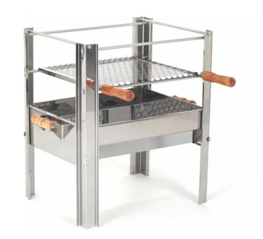 CHURRASQUEIRA INOX ABERTA DESMONT. 50X40X60CM