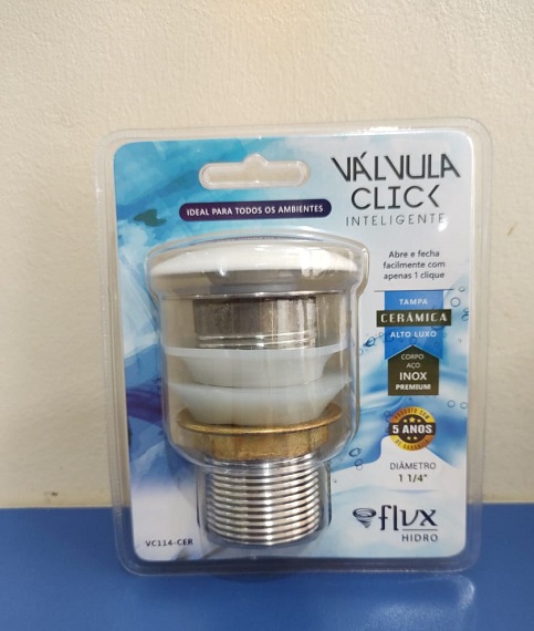 VALVULA CLICK 1 1/4 INOX - TAMPA CERAMICA VC114-CER