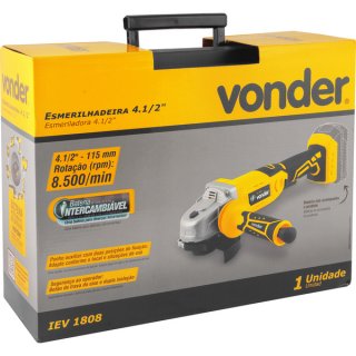 ESMERILHADEIRA 4.1/2" 18V IEV1808 S/BATERIA