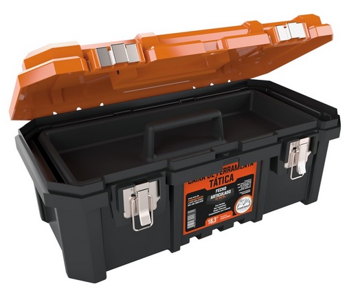 CAIXA DE FERRAMENTAS 18.3" C/ FECHO METAL - LARANJA