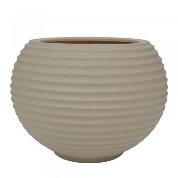VASO BROMELIA 36X37CM GRANITO AREIA