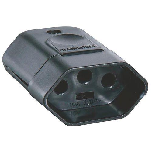 PLUG FEMEA 2P+T PRETO 10A - 57403/053
