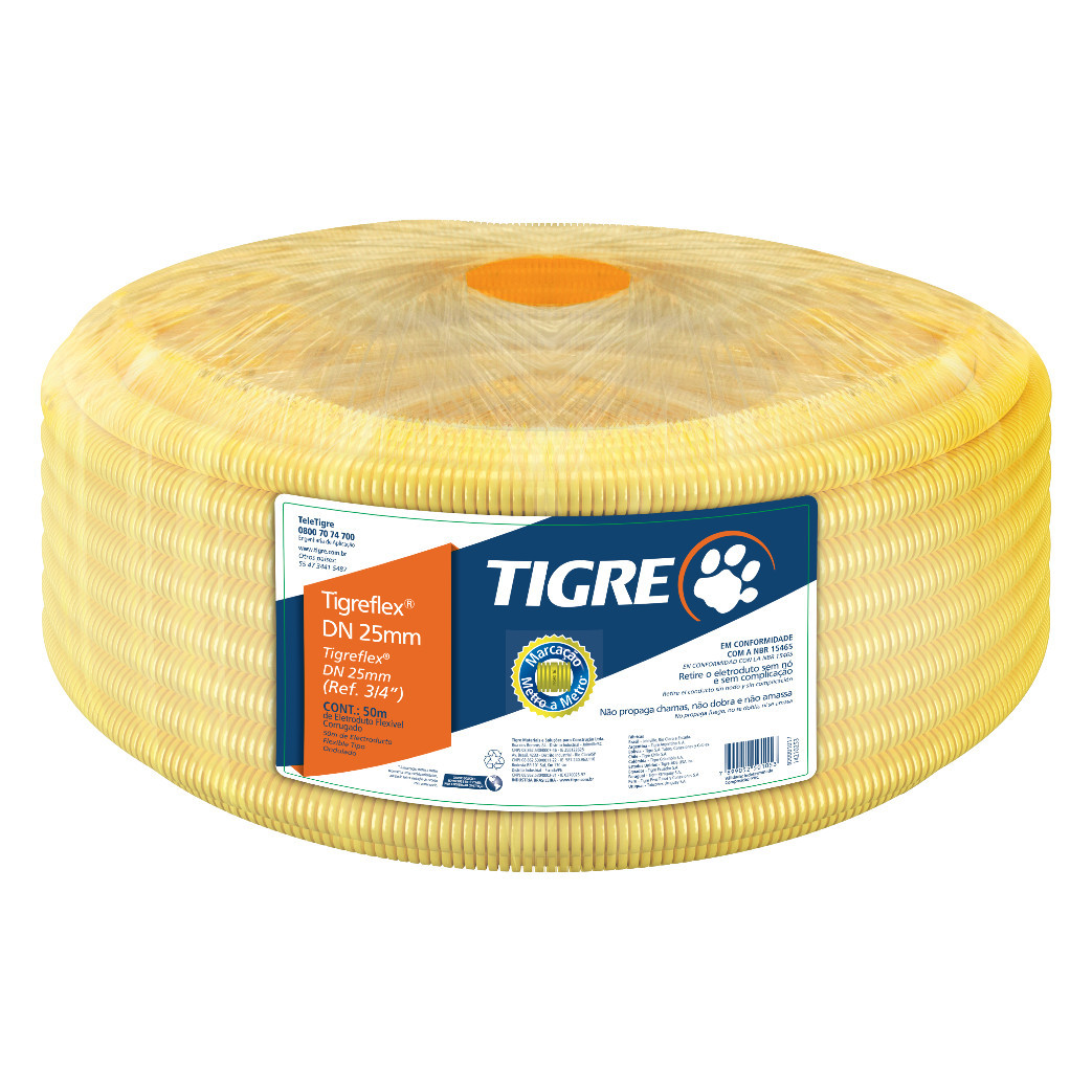 50M MANGUEIRA CORRUGADA AMARELA 3/4" (25MM)