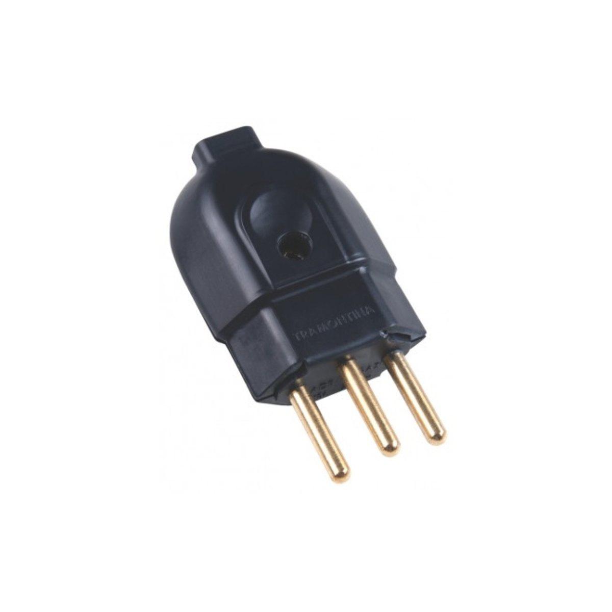 PLUG MACHO 2P+T PRETO 20A - 57403/007
