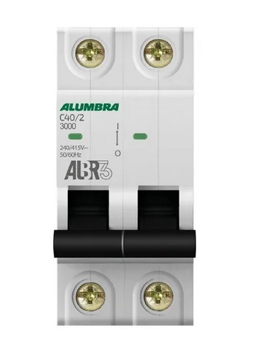 DISJUNTOR DIN BIPOLAR BRANCO 40 AMPERES