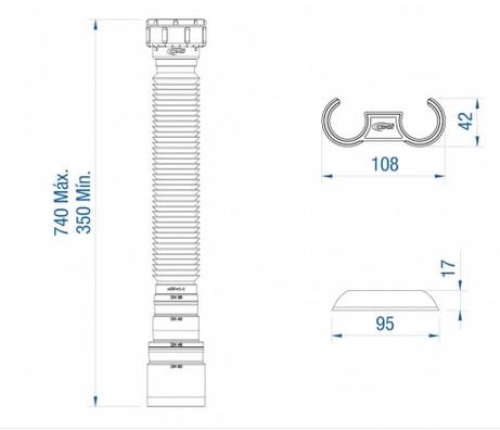 TUBO EXTENSIVEL 0.74CM CROMADO 7154