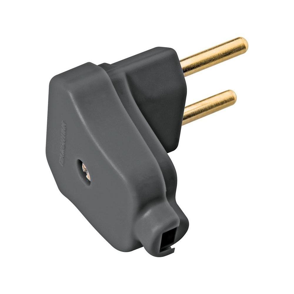 PLUG MACHO ANGULAR 90° 2P 10A PRETO - 57403/006