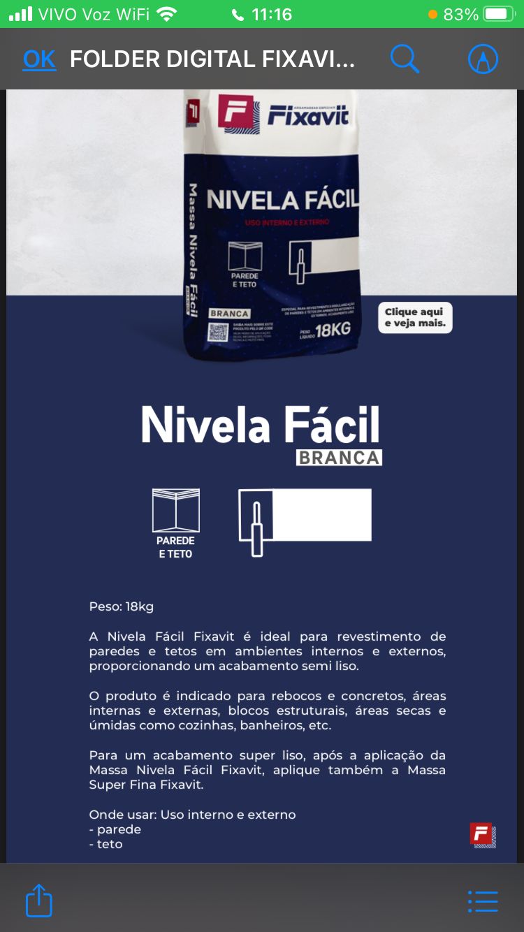 MASSA NIVELADORA NIVELA FACIL 15KG